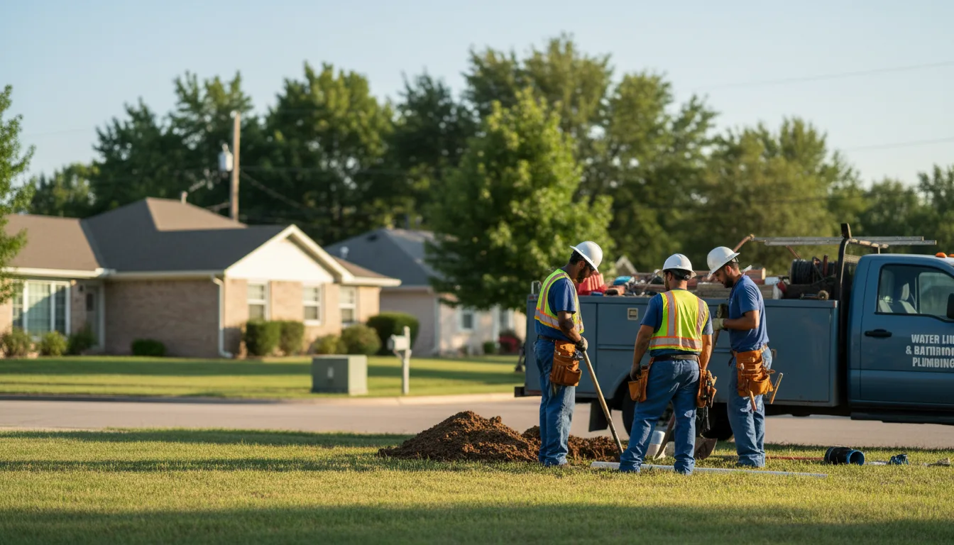 Residential water line and bathroom plumbing service in Twin City, GA